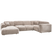 WOOOD hoekbank rechts Cloud - Chenille - Naturel - 80x345x198 cm