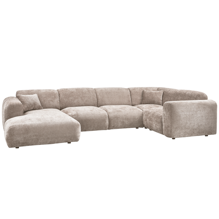 WOOOD hoekbank rechts Cloud - Chenille - Naturel - 80x345x198 cm