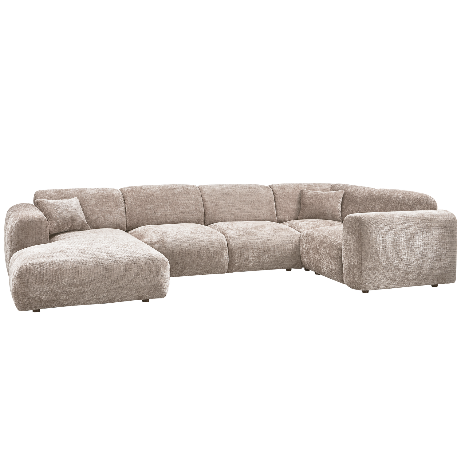 WOOOD hoekbank rechts Cloud - Chenille - Naturel - 80x345x198 cm