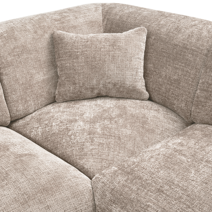 WOOOD hoekbank rechts Cloud - Chenille - Naturel - 80x345x198 cm
