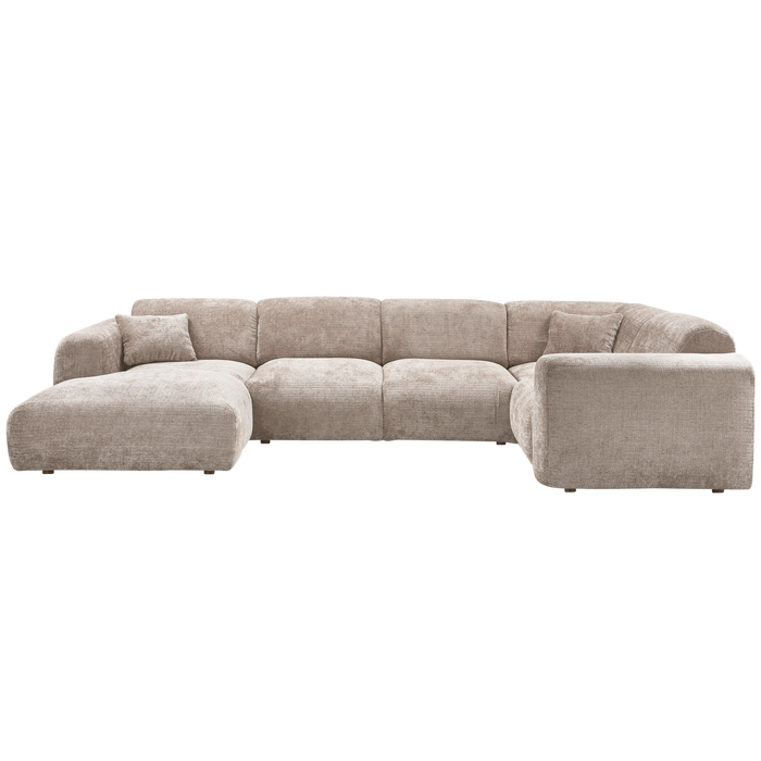 WOOOD hoekbank rechts Cloud - Chenille - Naturel - 80x345x198 cm