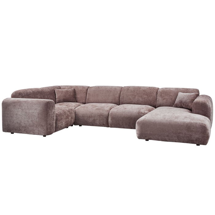 WOOOD hoekbank links Cloud - Chenille - Taupe - 80x345x198 cm
