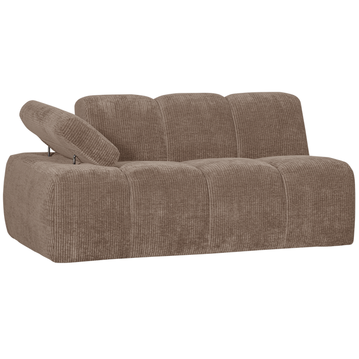 WOOOD Mojo 1,5-Zits Bank Met Arm Links - Ribstof - Zand - 74x160x97