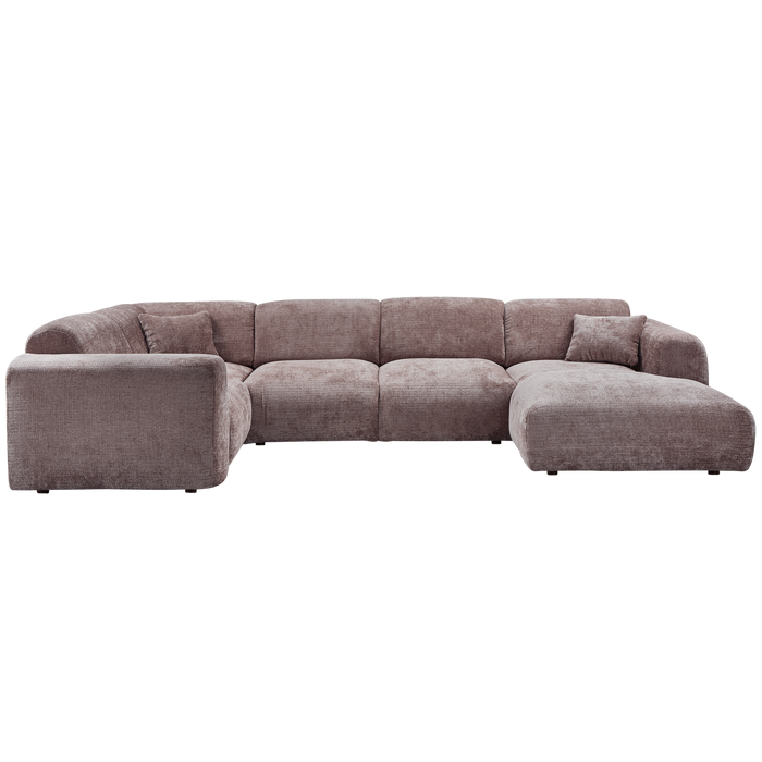 WOOOD hoekbank links Cloud - Chenille - Taupe - 80x345x198 cm