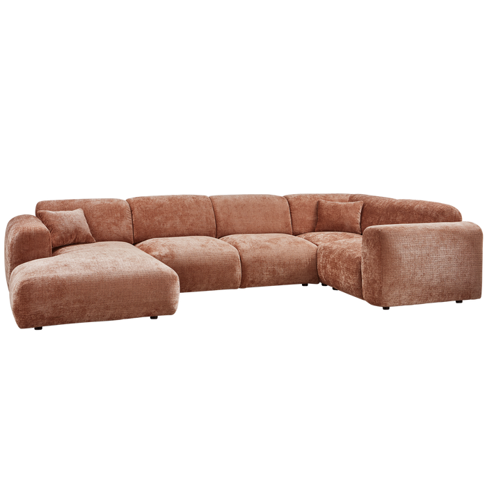 WOOOD hoekbank rechts Cloud - Chenille - Terra - 80x345x198 cm