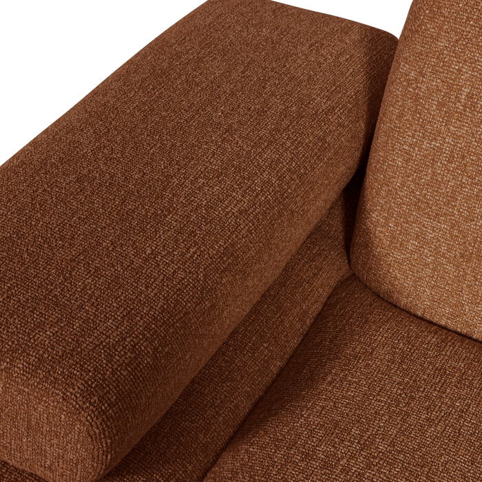 WOOOD Mojo 1-Zits Bank Met Arm Links - Bouclé - Roest Bruin Melange