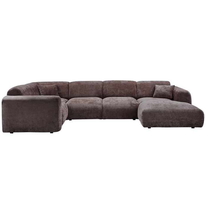 WOOOD hoekbank links Cloud - Chenille - Warm Bruin - 80x345x198 cm