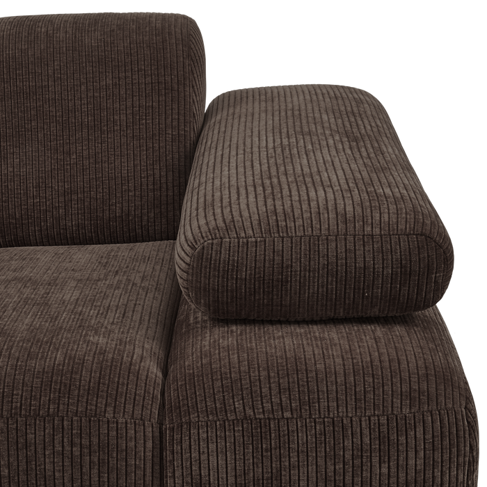 WOOOD Mojo 1-Zits Bank Met Arm Rechts - Ribstof - Bruin - 74x120x97