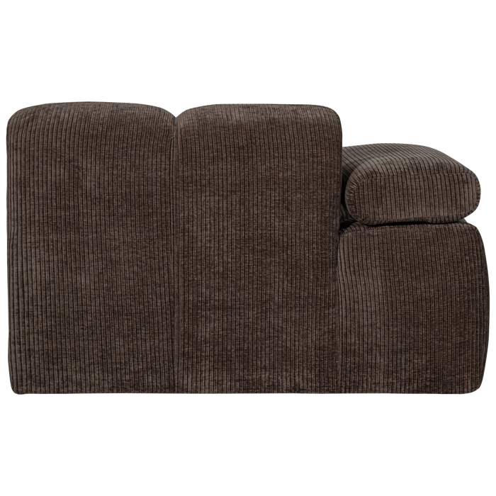 WOOOD Mojo 1-Zits Bank Met Arm Links - Ribstof - Bruin - 74x120x97