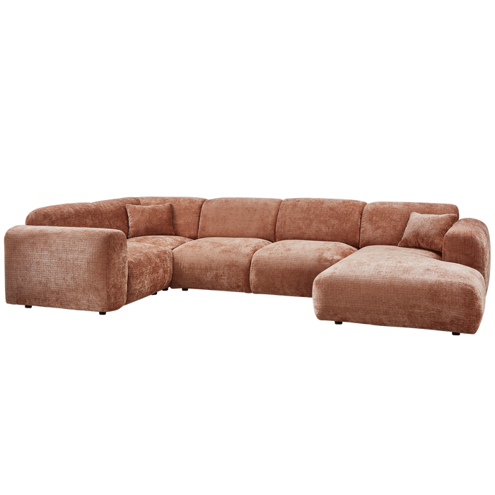 WOOOD hoekbank links Cloud - Chenille - Terra - 80x345x198 cm