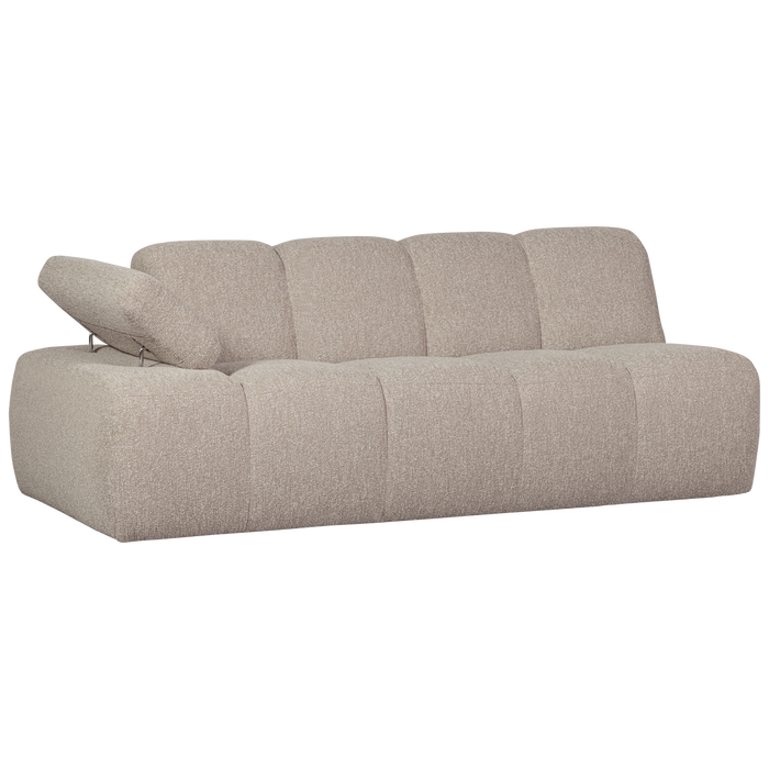 WOOOD Mojo 2-Zits Bank Met Arm Links - Bouclé - Beige - 74x200x97