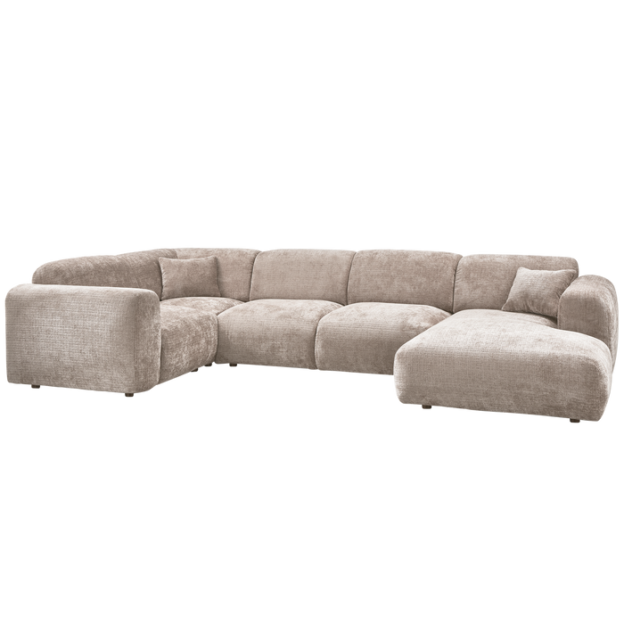 WOOOD hoekbank links Cloud - Chenille - Naturel - 80x345x198 cm