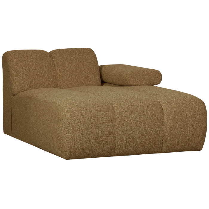 WOOOD Mojo Chaise Longue Elementenbank Rechts - Bouclé - Geel|Bruin