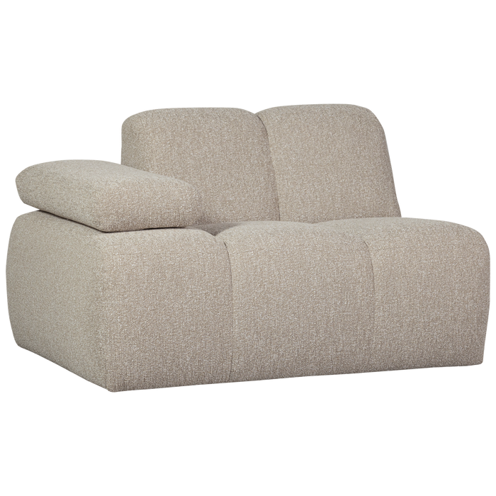 WOOOD Mojo 1-Zits Bank Met Arm Links - Bouclé - Beige - 74x120x97