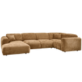 WOOOD hoekbank rechts Cloud - Chenille - Geel - 80x345x198 cm