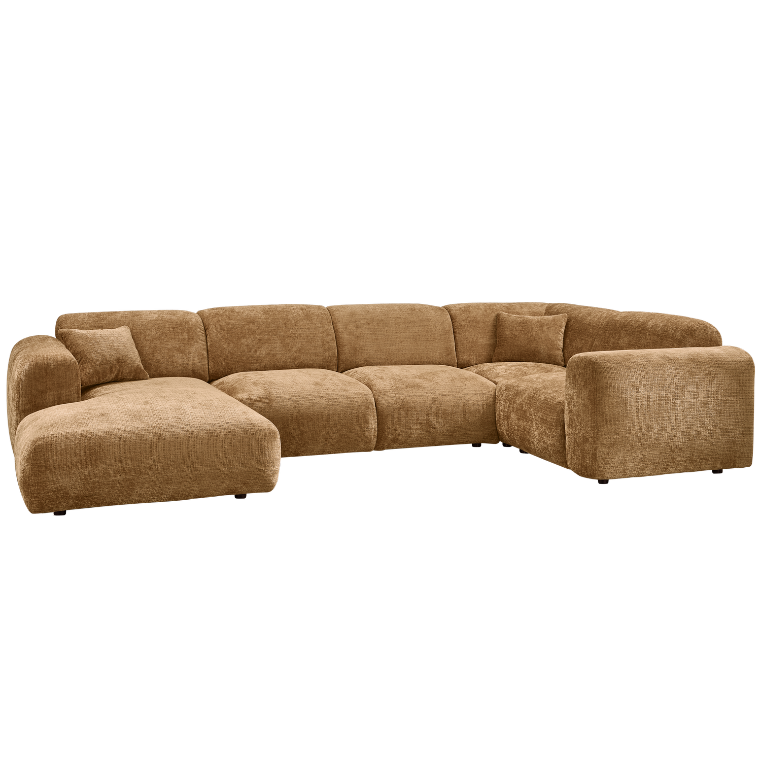 WOOOD hoekbank rechts Cloud - Chenille - Geel - 80x345x198 cm