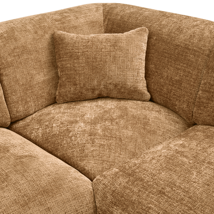 WOOOD hoekbank rechts Cloud - Chenille - Geel - 80x345x198 cm