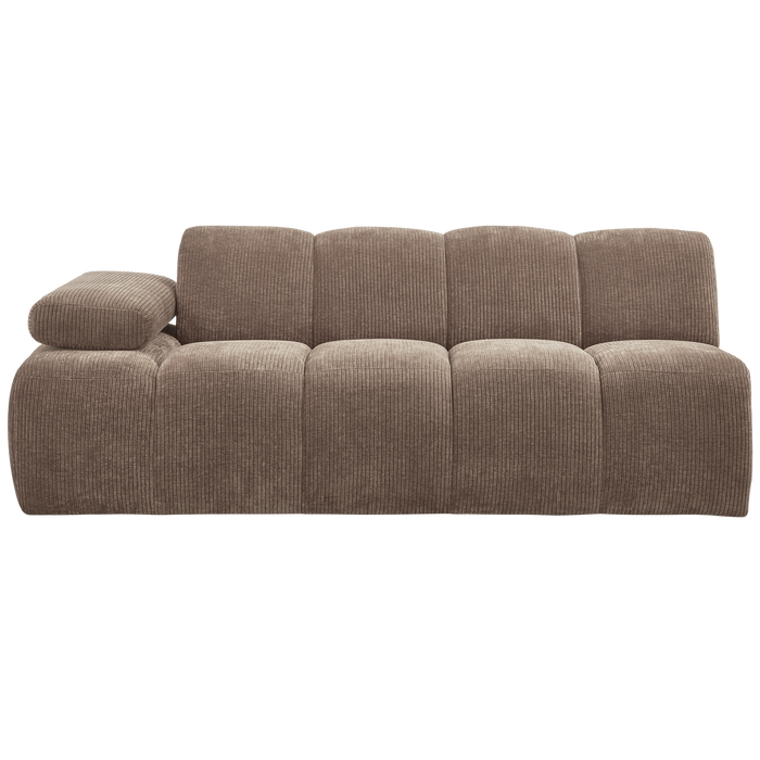 WOOOD Mojo 2-Zits Bank Met Arm Links - Ribstof - Zand - 74x200x97