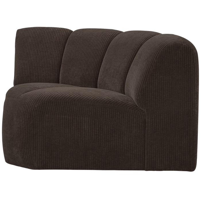 WOOOD Mojo Bank Hoekelement - Ribstof - Bruin - 75x68x77