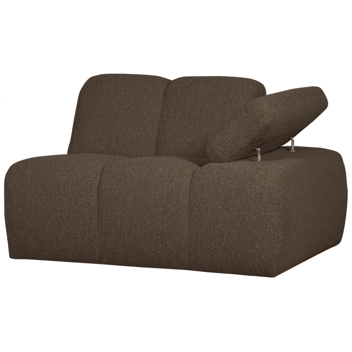 WOOOD Mojo 1-Zits Bank Met Arm Rechts - Bouclé - Bruin - 74x120x97