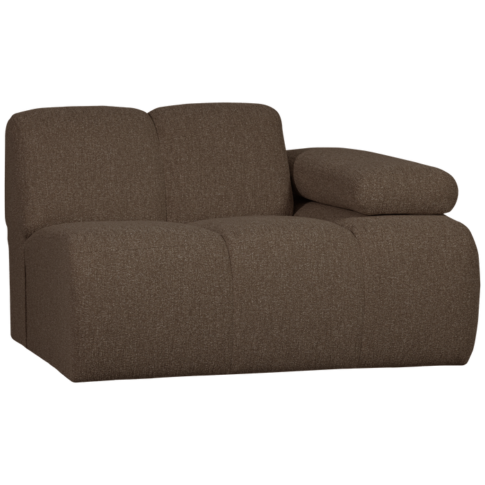 WOOOD Mojo 1-Zits Bank Met Arm Rechts - Bouclé - Bruin - 74x120x97