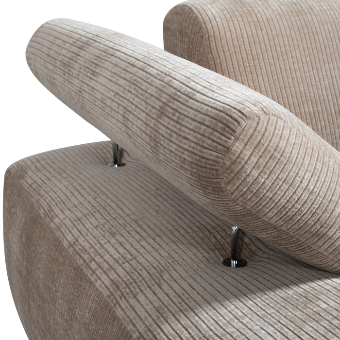 WOOOD Mojo Chaise Longue Elementenbank Links - Ribstof - Donker Zand