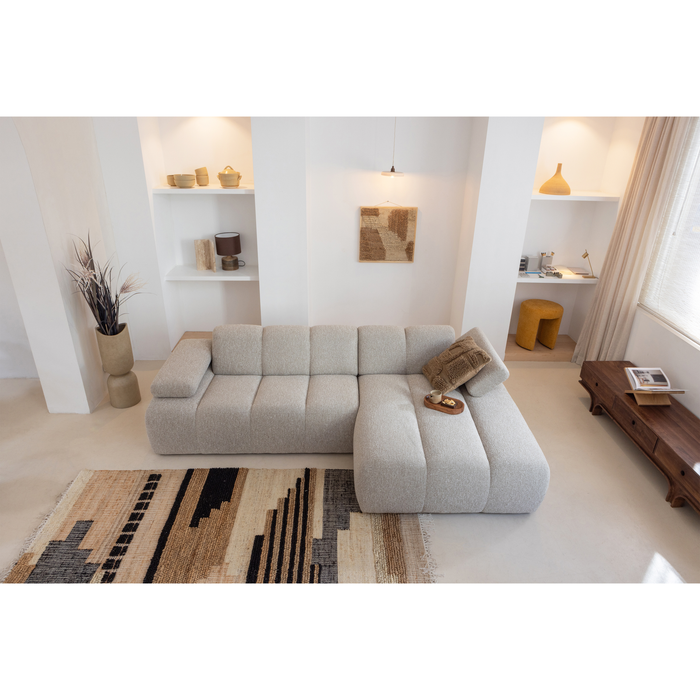 WOOOD Mojo Chaise Longue Elementenbank Rechts - Bouclé - Beige