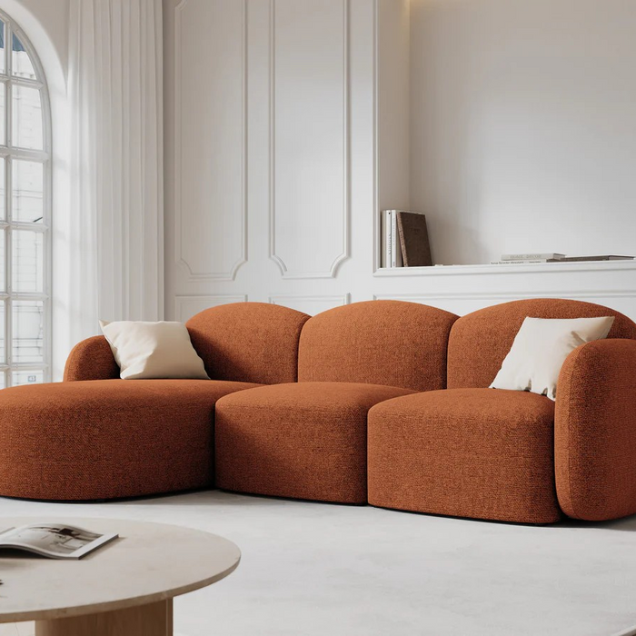 Micadoni Home Blair Hoekbank met Chaise Longue Links - Chenille - Terracotta