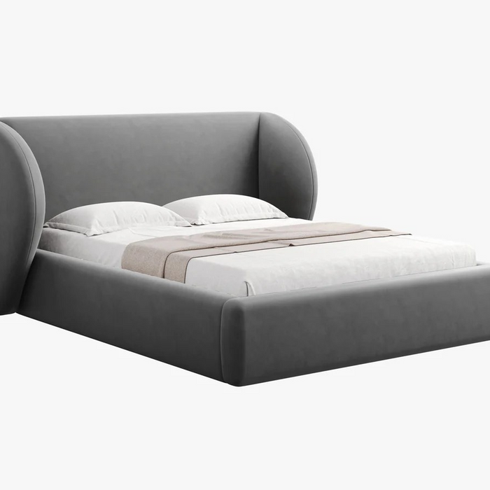 Micadoni Bedframe Miley met Opbergruimte - 160 x 200 cm - Fluweel - Grijs