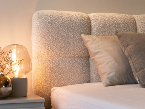 NADUVI Collection Chloe Bedframe 180 x 200 cm - met Opbergvak - Bouclé - Lichtbeige