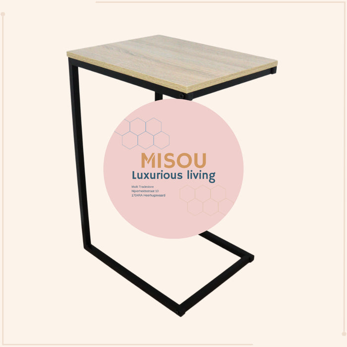 MISOU Bijzettafel Vierkant Hout Zwart 45x35x66.5 cm Bijzettafeltje...