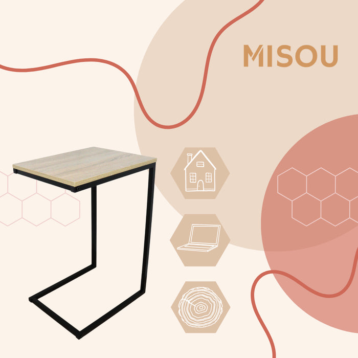 MISOU Bijzettafel Vierkant Hout Zwart 45x35x66.5 cm Bijzettafeltje...