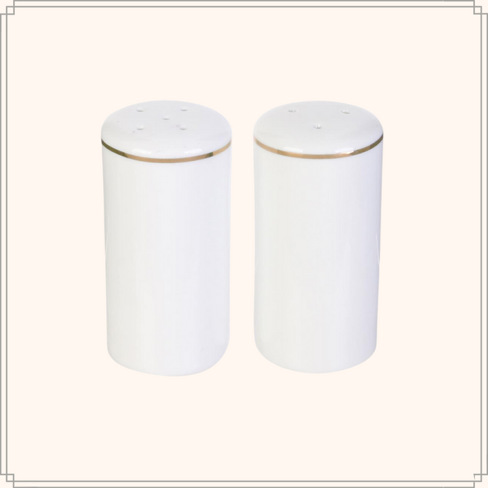 OTIX Peper en Zout stel Wit met Gouden rand Porselein CROCUS