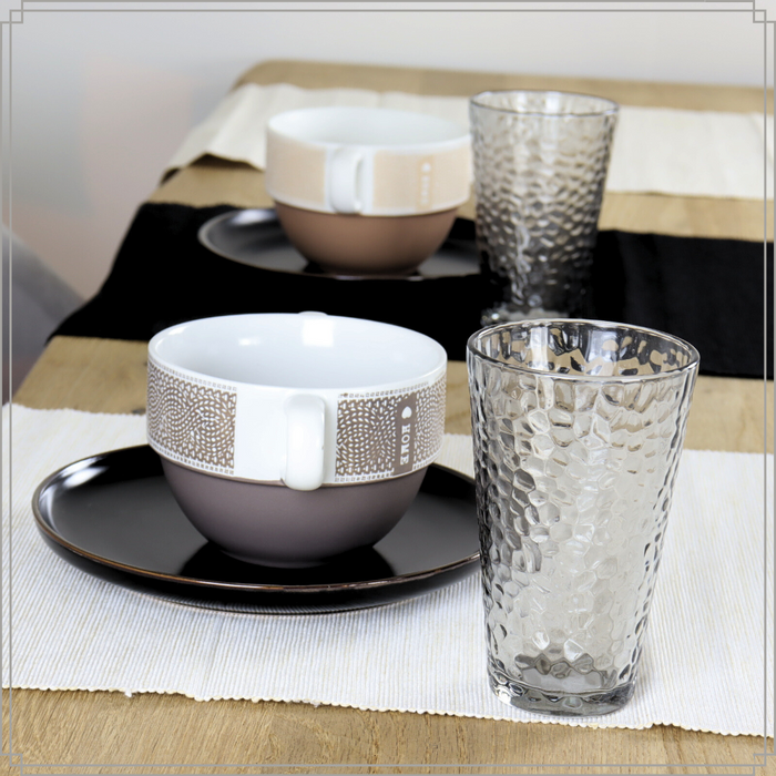 OTIX Waterglazen Longdrink Glazen Set van 6 Stapelbaar 300ml Gehame...