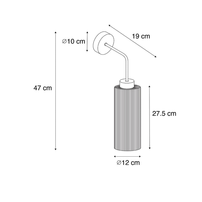 QAZQA Art Deco wandlamp goud met glas - Laura