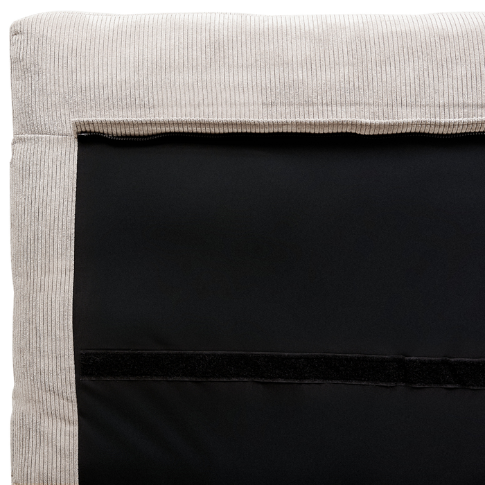 Beliani-MELLE -Tweepersoonsbed-Lichtbeige-160 x 200 cm-Corduroy