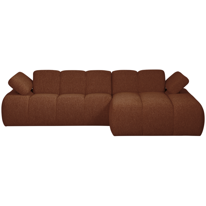 WOOOD Mojo Chaise Longue Bank Rechts - Bouclé - Roest Bruin Melange