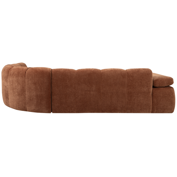 WOOOD Mojo Hoekbank Rechts - Ribstof - Roest Bruin - 74x310x230