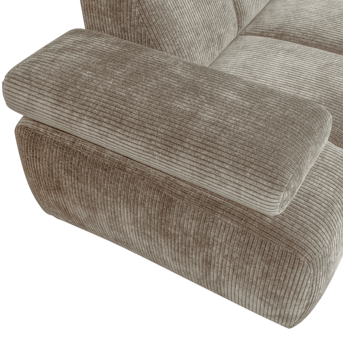 WOOOD Mojo Hoekbank Rechts - Ribstof - Donker Zand - 74x310x230