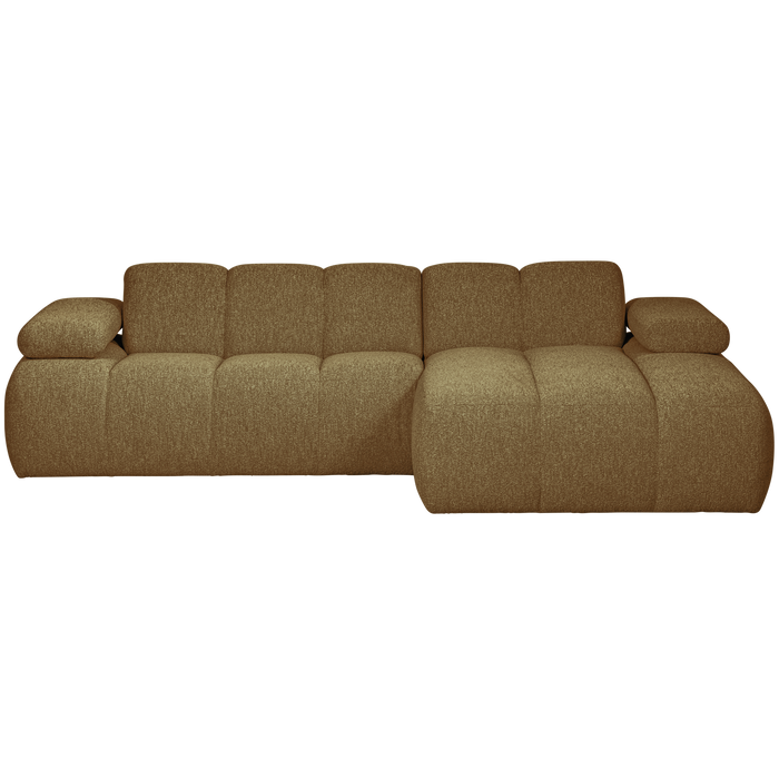 WOOOD Mojo Chaise Longue Bank Rechts - Bouclé - Geel|Bruin Melange