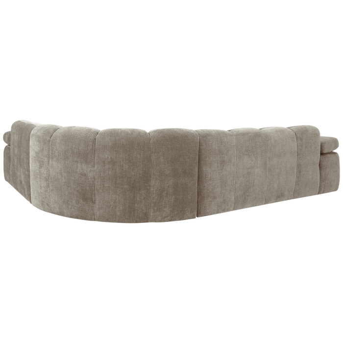 WOOOD Mojo Hoekbank Rechts - Ribstof - Donker Zand - 74x310x230