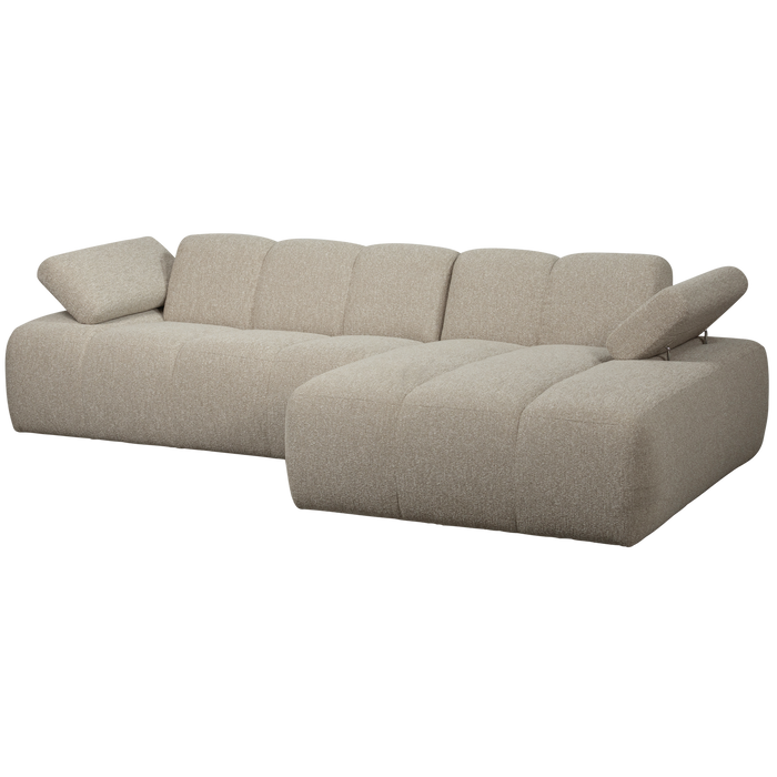 WOOOD Mojo Chaise Longue Bank Rechts - Bouclé - Beige Melange