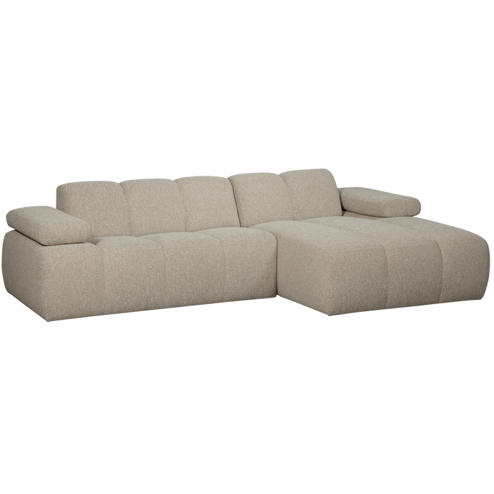 WOOOD Mojo Chaise Longue Bank Rechts - Bouclé - Beige Melange