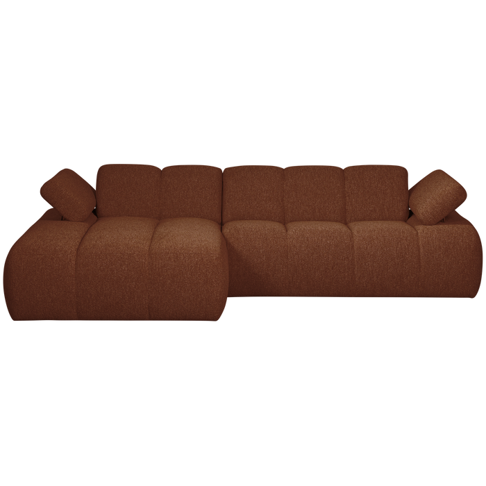 WOOOD Mojo Chaise Longue Bank Links - Bouclé - Roest Bruin Melange