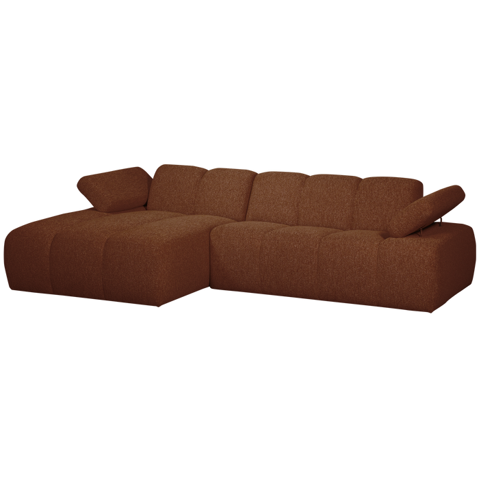 WOOOD Mojo Chaise Longue Bank Links - Bouclé - Roest Bruin Melange
