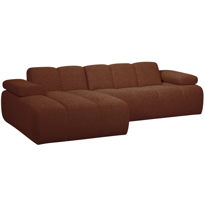 WOOOD Mojo Chaise Longue Bank Links - Bouclé - Roest Bruin Melange
