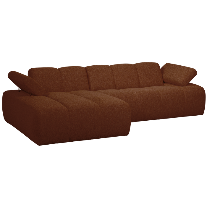 WOOOD Mojo Chaise Longue Bank Links - Bouclé - Roest Bruin Melange