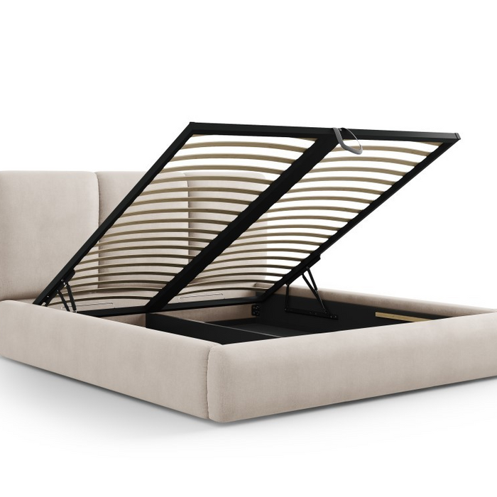 Windsor & Co Horizon Bedframe met Opbergvak - 180 x 200 cm - Chenille - Beige