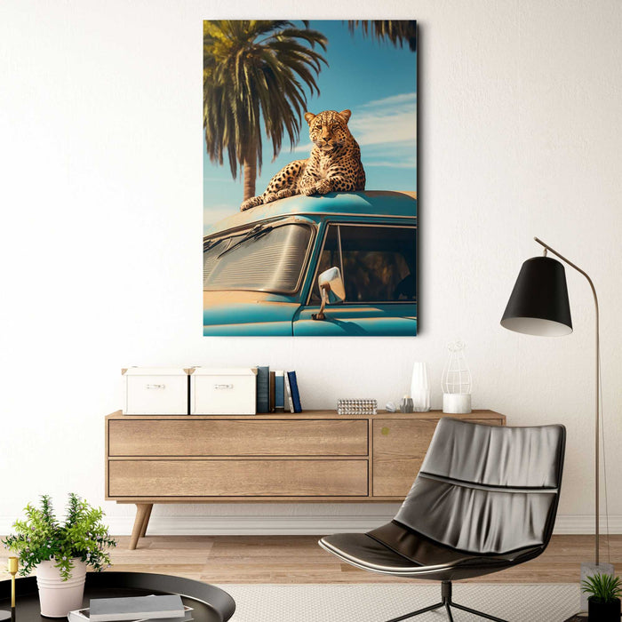 Reinders - Cheetah Rooftop - Glasschilderij 78x116cm