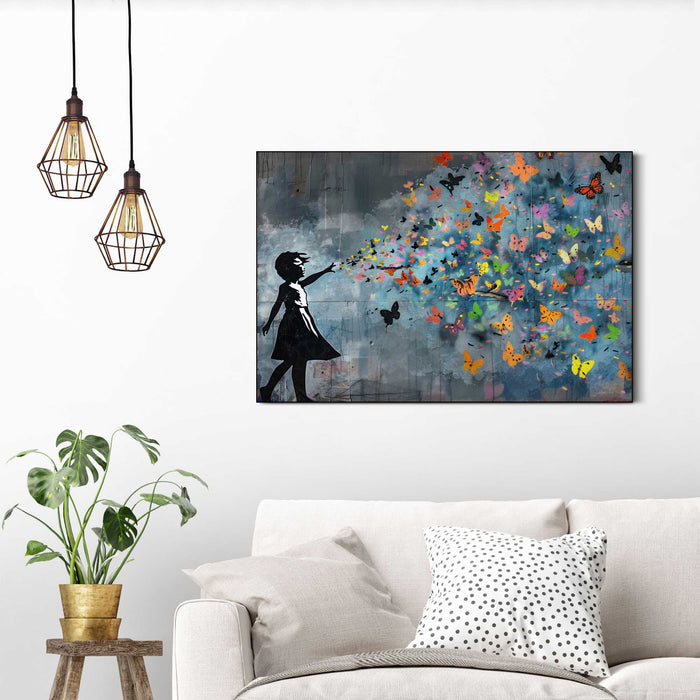 Reinders - Butterfly Dreams - Schilderij 90x60cm Zwart